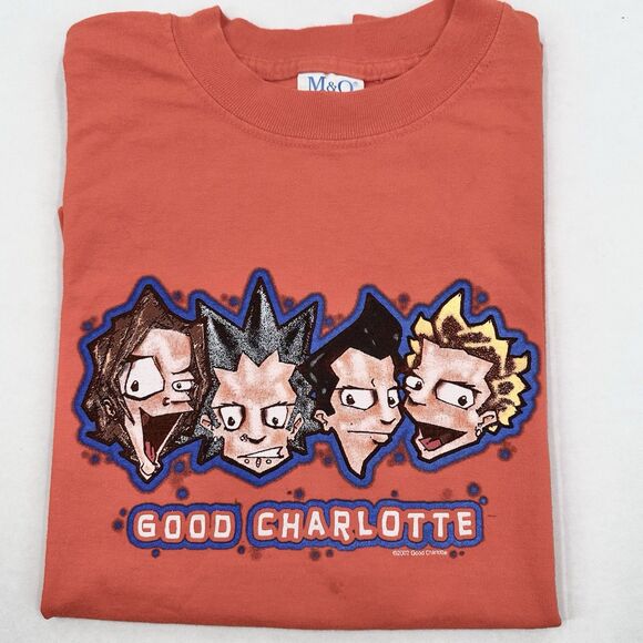 Vintage Y2K Good Charlotte T Shirt Medium 2002 Band Cartoon Heads Punk Rock - Picture 12 of 12
